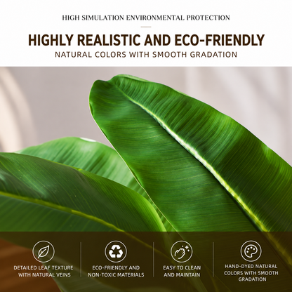 Planta Artificială Copac Tip Bananier, 140 cm, 3 tulpini, 11 frunze, Verde, cu Ghiveci