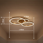 Lustra LED cu telecomanda RINOVA 66W, 2 Cercuri, lumina Rece/Calda/Neutra, Dimabila, Auriu Lucios