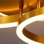 Lustra LED cu telecomanda RINOVA 66W, 2 Cercuri, lumina Rece/Calda/Neutra, Dimabila, Auriu Lucios