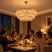 Candelabru Cristal MAJESTIC Magno 15x E14, Diametru 60cm, Auriu Lucios, Inaltime Reglabila
