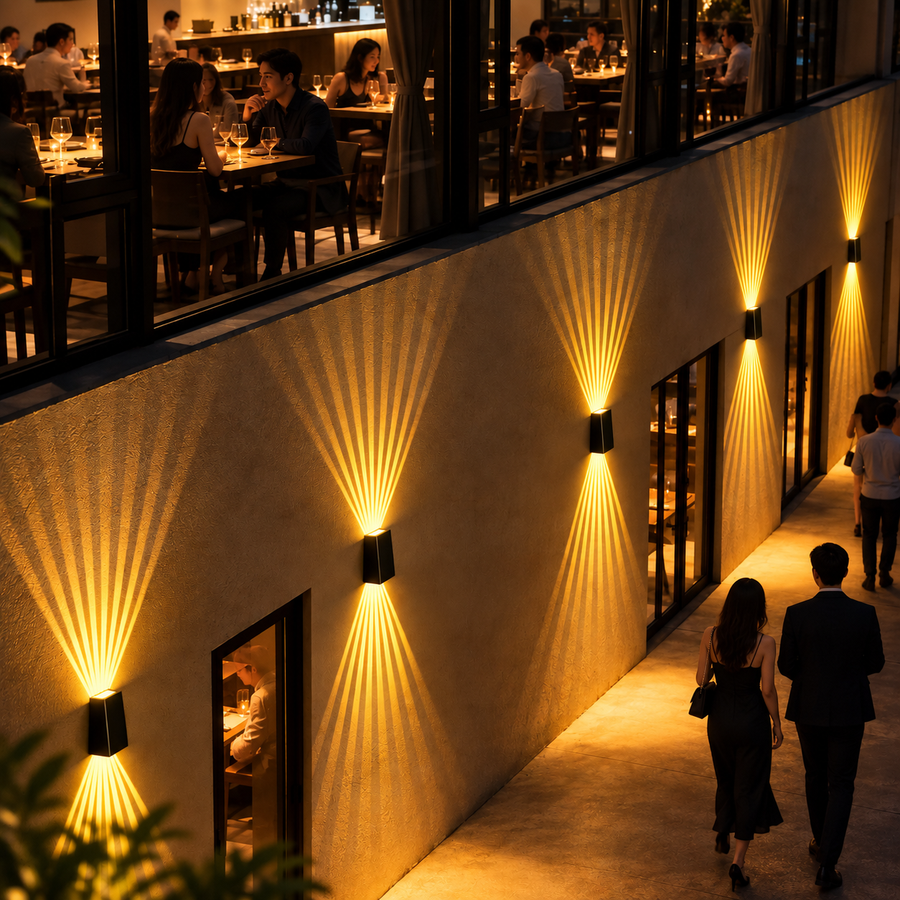 Aplica LED CALMO Exterior, 8W, Lumina Calda, IP65, Aluminiu, Negru