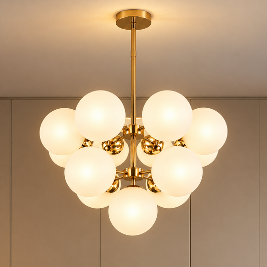 Lustra Clasica ORBS Magno, 56cm, 13xE27, Globuri, Auriu
