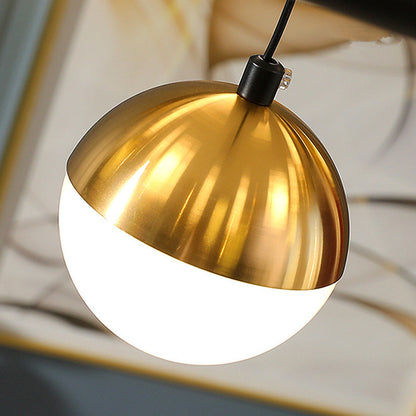 Lustră Suspendată LED Acril Estella cu Telecomandă, Dimabilă, 3000K/4000K/6000K, Auriu, Metal și Acril