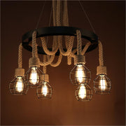 Lustra Roata LV580/6BK, 6*E27, Maro, Metal si Sfoara