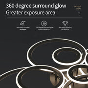 Lustra LED cu telecomanda BETTY 41W, 3 Cercuri, lumina Rece/Calda/Neutra, Dimabila, Negru