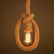 Lustra Vintage LV103/130, 1xE27, Rustic, Sfoara si Metal, 130cm, Suport Negru