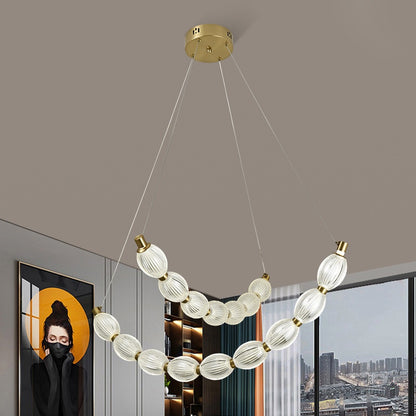 Lustra LED suspendata cu telecomanda FAUSTO, 48W, lumina Rece/Calda/Neutra, Dimabila,Inaltime Reglabila, Auriu