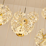 Candelabru Cristal LED KILKENNY Culmino, 144W, Lumina Neutra, Diametru 60cm, Auriu