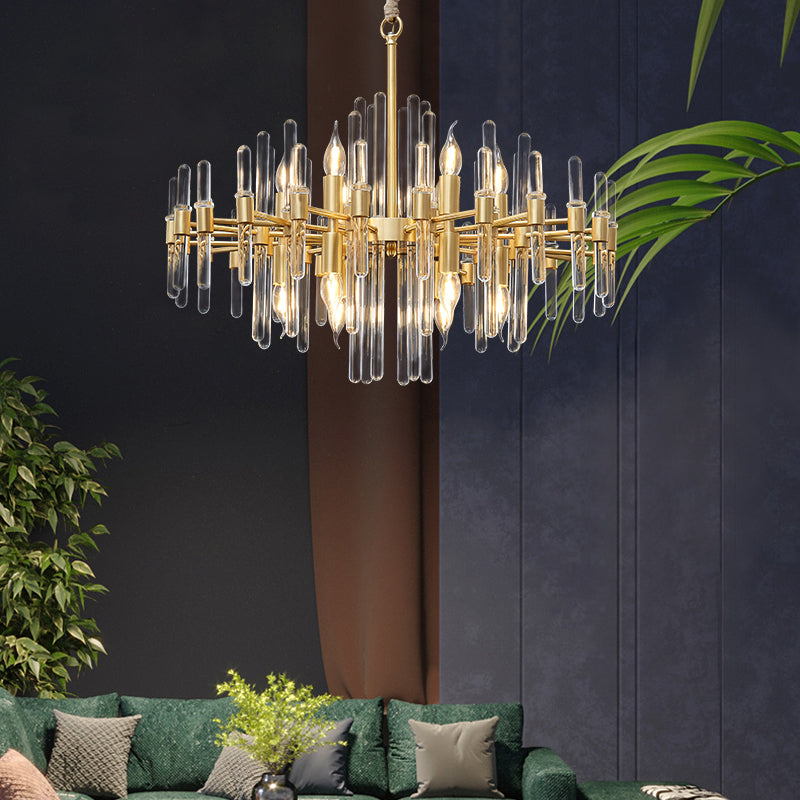 Candelabru Cristal CC850/620GD ,10xE14, 62X45cm, Inaltime Reglabila, Auriu Lucios, ,Design Elegant, Metal si Cristale