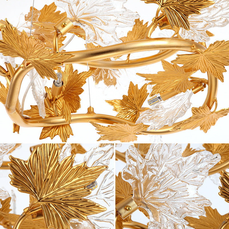 Candelabru Modern, CM260/800GD, 8xE14, Diametru 80cm, Auriu, Inaltime Reglabila, Metal si Cristale