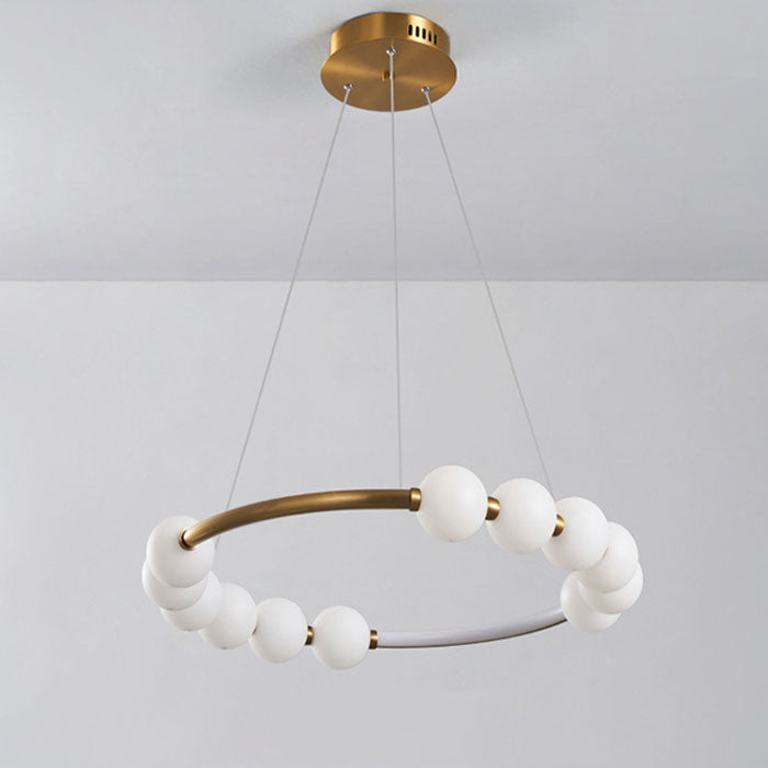 Lustră Suspendată LED Acril Nova 57W cu Telecomandă, Dimabilă, 3000K/4000K/6000K, Auriu, Metal și Acril