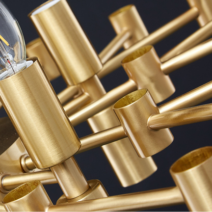 Candelabru Cristal CC850/620GD ,10xE14, 62X45cm, Inaltime Reglabila, Auriu Lucios, ,Design Elegant, Metal si Cristale