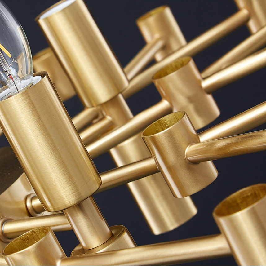 Candelabru Cristal CC850/620GD ,10xE14, 62X45cm, Inaltime Reglabila, Auriu Lucios, ,Design Elegant, Metal si Cristale