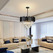 Candelabru Cristal BLOIS 10x E27 Negru Auriu