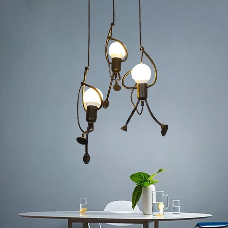 Lustra MODERNA, tip Pendul, FUNTASIA, Figurina, 3xE27, Inaltime Reglabila, Negru