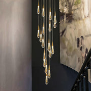 Candelabru Cristal LED Suspendat, 60W Iustinian, Diametru 60cm, Inaltime Reglabila, Auriu, Metal si Cristal