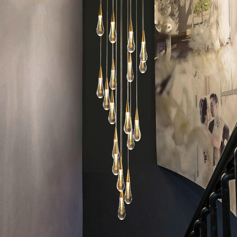 Candelabru Cristal LED Suspendat, 60W Iustinian, Diametru 60cm, Inaltime Reglabila, Auriu, Metal si Cristal