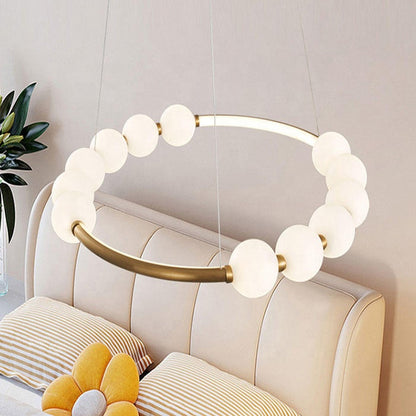 Lustră Suspendată LED Acril Nova 57W cu Telecomandă, Dimabilă, 3000K/4000K/6000K, Auriu, Metal și Acril