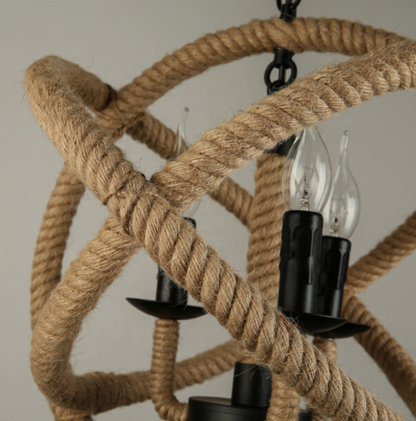 Lustra Vintage LV585/4BK, 4xE14, Rustic Barn, Sfoara si Metal, 30cm, Negru