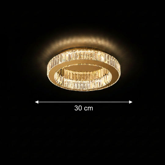 Lustra LED cu telecomanda si cristal VERTUS 18W, 30cm, Cerc, lumina Rece/Calda/Neutra, Dimabila, Auriu Lustre LED cu Telecomanda Default Title Alessandro Design