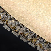 Lustra LED cu telecomanda si cristal LLC152/500CH 42W, 49cm, Cerc, lumina Rece/Calda/Neutra, Dimabila, Auriu