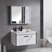 Set Mobilier pentru Baie CORFU, 80x48cm, 2 Piese, Negru si Alb