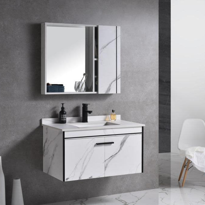 Set Mobilier pentru Baie CORFU, 80x48cm, 2 Piese, Negru si Alb