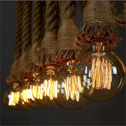 Lustra Vintage LV102/150X120, 2xE27, Rustic, Sfoara si Metal, 150cm, Suport Negru