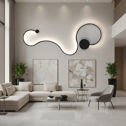 Aplica LED Delilah 36W Decorativa Lumina Rece/Calda/Neutra Metal si SIlicon Negru