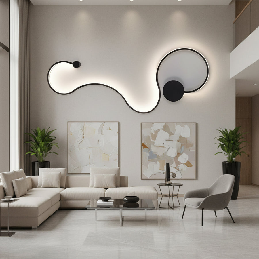 Aplica LED Delilah 36W Decorativa Lumina Rece/Calda/Neutra Metal si SIlicon Negru