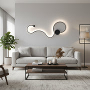 Aplica LED Delilah 36W Decorativa Lumina Rece/Calda/Neutra Metal si SIlicon Negru