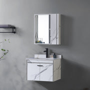 Set Mobilier pentru Baie CORFU, 80x48cm, 2 Piese, Negru si Alb