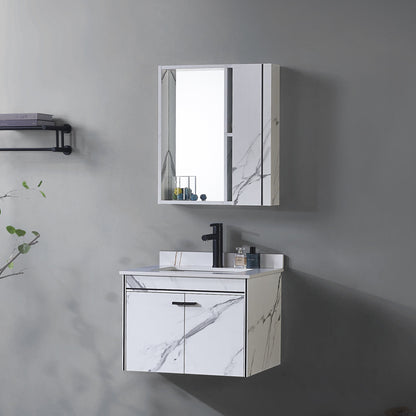 Set Mobilier pentru Baie CORFU, 80x48cm, 2 Piese, Negru si Alb