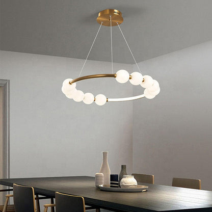 Lustră Suspendată LED Acril Nova 57W cu Telecomandă, Dimabilă, 3000K/4000K/6000K, Auriu, Metal și Acril