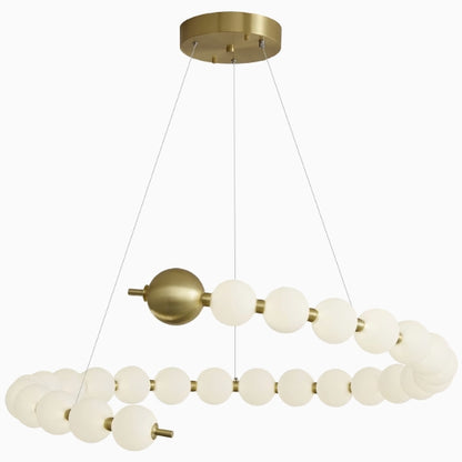 Lustră Suspendată LED Acril Aurelia 41W cu Telecomandă, Dimabilă, 3000K/4000K/6000K, Auriu, Metal și Acril