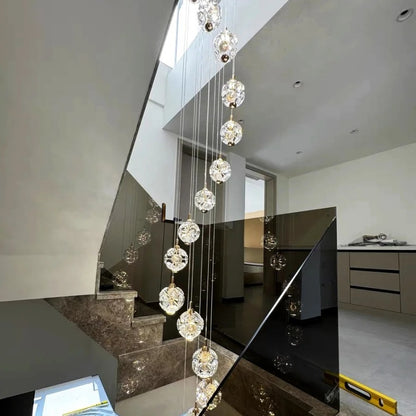 Candelabru Cristal LED KILKENNY Culmino, 144W, Lumina Neutra, Diametru 60cm, Auriu