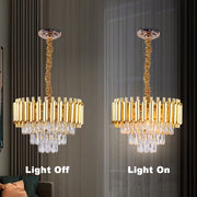 Candelabru Cristal VERSAILLES Petito 3xE14, Diametru 30cm, Auriu, Inaltime Reglabila