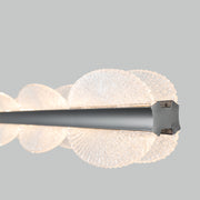 Lustra LED suspendata cu Telecomanda ISOTTA 105W, lumina Rece/Calda/Neutra 3000K/4000K/6000K, Dimabila,Inaltime Reglabila, Negru si Argintiu, Metal si Cristal