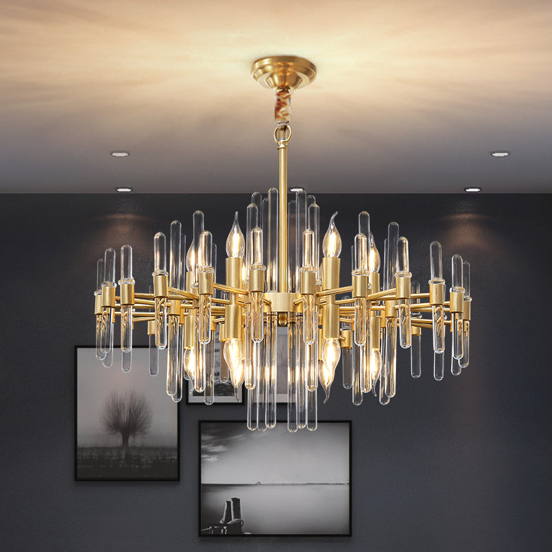 Candelabru Cristal CC850/620GD ,10xE14, 62X45cm, Inaltime Reglabila, Auriu Lucios, ,Design Elegant, Metal si Cristale
