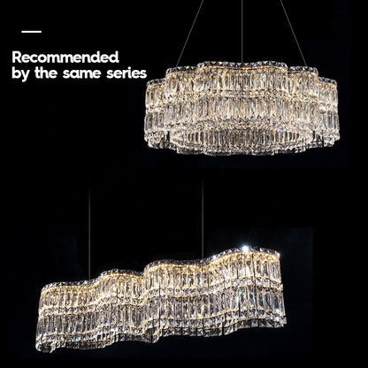 Candelabru Cristal LED cu Telecomanda Regalis, Lungime 58cm, Crom Lucios, Lumina Calda/Rece/Neutra 3000K/4000K/6000K, Inaltime Reglabila, Lumina Dimabila, Metal si Cristal