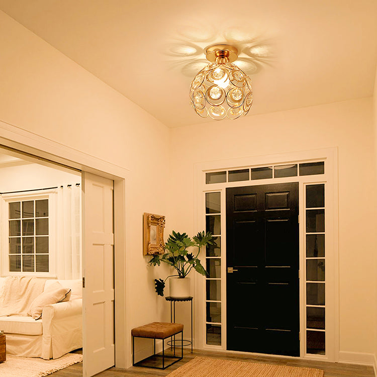 Lustra Vera, 1*E27, Auriu, Metal si Cristal