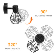 Lustra cu Abajur, GRACIE, LC365/1BK, Diamant, 1XE14, Negru, Metal