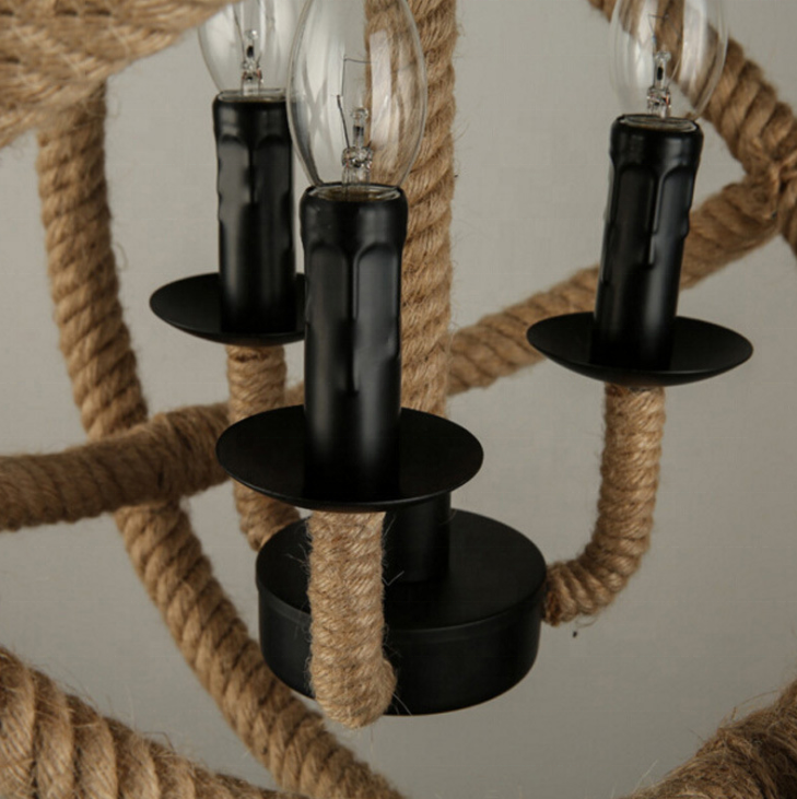 Lustra Vintage LV585/4BK, 4xE14, Rustic Barn, Sfoara si Metal, 30cm, Negru