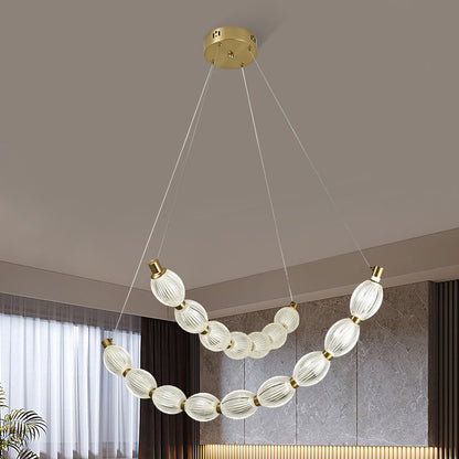 Lustra LED suspendata cu telecomanda FAUSTO, 48W, lumina Rece/Calda/Neutra, Dimabila,Inaltime Reglabila, Auriu