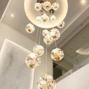 Candelabru Cristal LED KILKENNY Culmino, 144W, Lumina Neutra, Diametru 60cm, Auriu