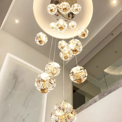 Candelabru Cristal LED KILKENNY Culmino, 144W, Lumina Neutra, Diametru 60cm, Auriu