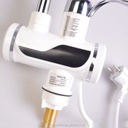 Robinet Electric cu Incalzire Instantanee a Apei, Afisaj Temperatura LED, Orizontal cu Montaj pe Chiuveta/Cada, Putere 3000 W, Apa Calda 30°C-60°C, Alb, Z007XDT