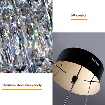 Candelabru Cristal LED cu Telecomanda Regalis, Lungime 58cm, Crom Lucios, Lumina Calda/Rece/Neutra 3000K/4000K/6000K, Inaltime Reglabila, Lumina Dimabila, Metal si Cristal