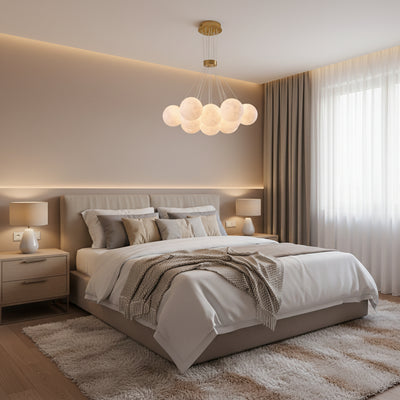 Lustra MODERNA LOFT Bagliore, Glob, 9xE27, Inaltime Reglabila, Auriu