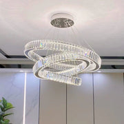 Lustra LED LLC130/3CH, Cristal si Metal, 120W, 3 Cerucir, Dimabila, Inaltime Reglabila, Lumina Rece/Calda/Neutra, Iluminat Luxos